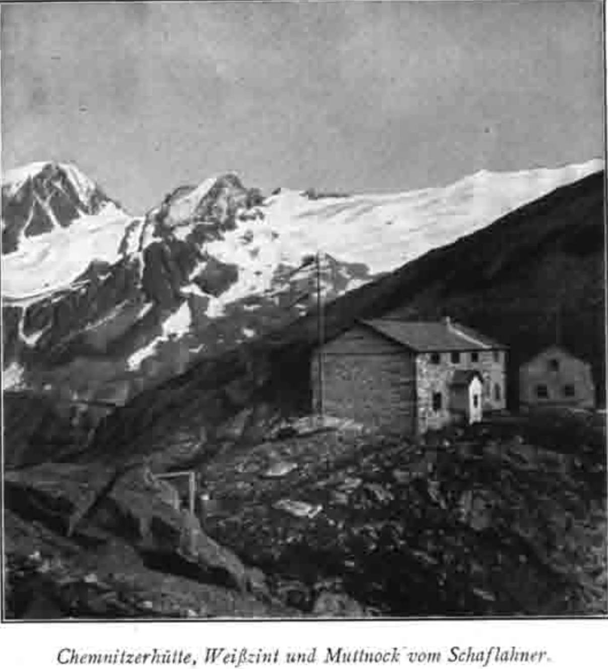 Chemnitzerhütte, Weißzint und Mutnock vom Schaflahner | © DAV Chemnitz Archiv: Im Bannkreis der Hütte